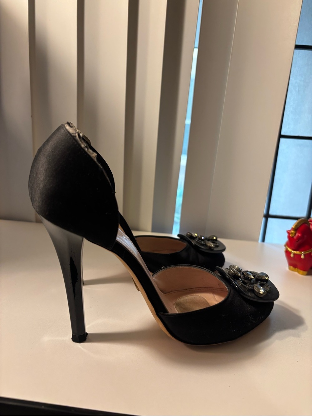 Emilio Pucci Black Jeweled D'Orsay Stiletto Pumps - Picture 4 of 7